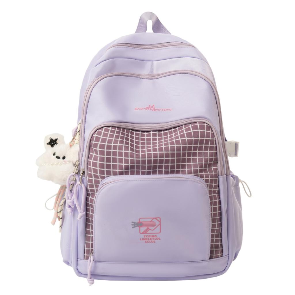 Schoolbag Korean version of large-capacity middle and high school student schoolbag girl backpack daily commute versatile contrasting color backpack