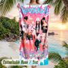 aespa Beach Towel, Personalized Custom Name Text, Quick Dry Large Absorbent Towel For Beach Pool