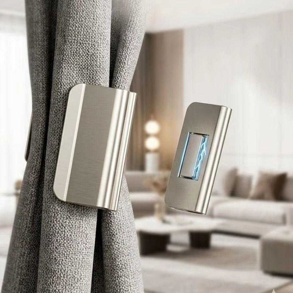 Magnetic Magnetic Curtain Clips Powerful Magnetic Hold Closely Fit Blackout Clips Light-Blocking Rust-resistant Drill-Free Clips