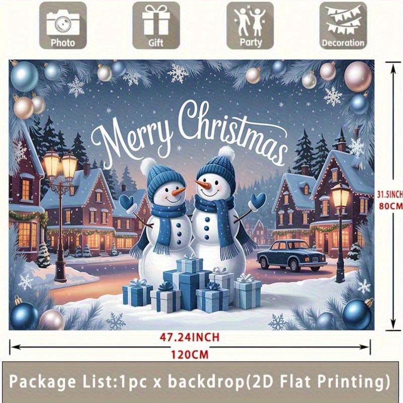 Party Backdrop Flat Snowman Tree Winter Holiday Serves Photos Event Backdrop Decoration Party Decor