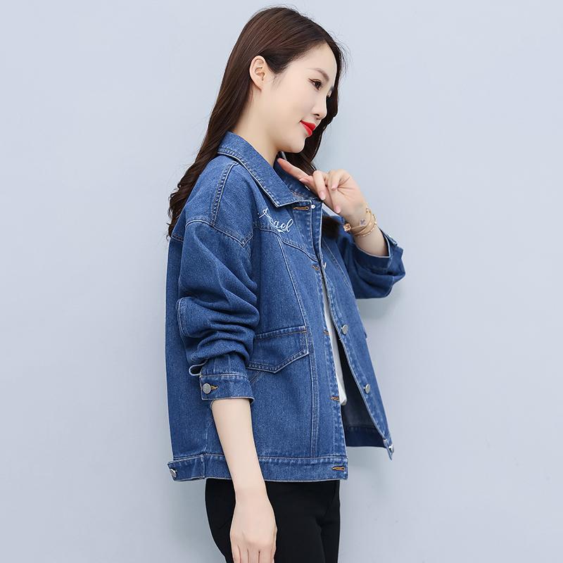 Kurze Jacke Damen Koreanische Version Denim Damen Lockeres Oberteil Minimalistische Jacke