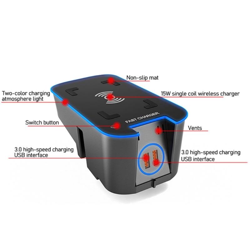 Швидка зарядна платформа 15 В Автомобільний бездротовий тримач-зарядка Автомобільна станція зарядки телефону для XC60 XC90 S90 Тримач для зарядки телефону