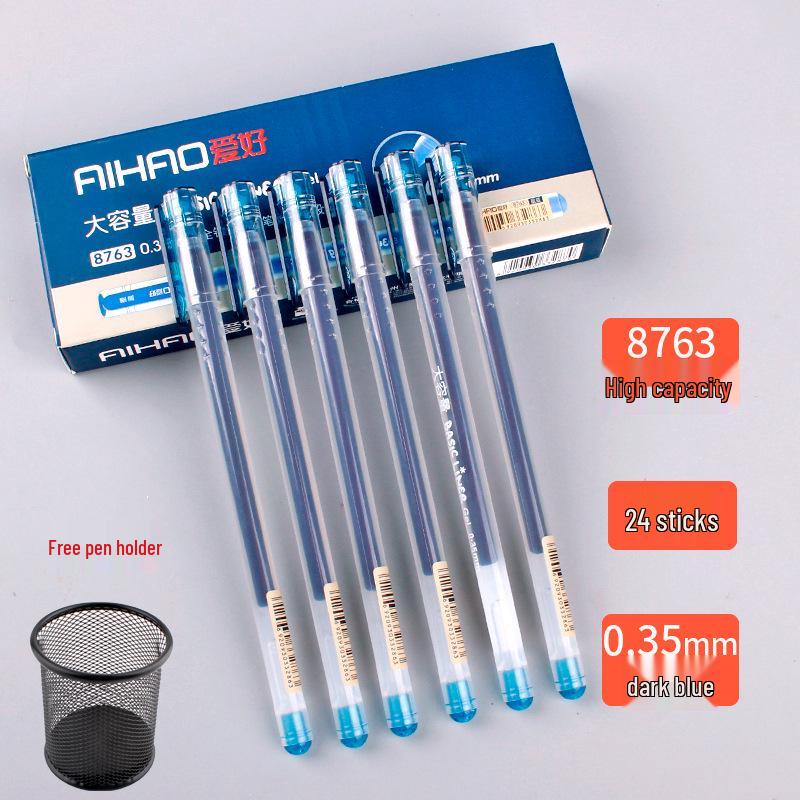 Student Use Ballpoint Pen - 0.35mm Water-Based Black, Red, Blue-Black Ink, Large Capacity