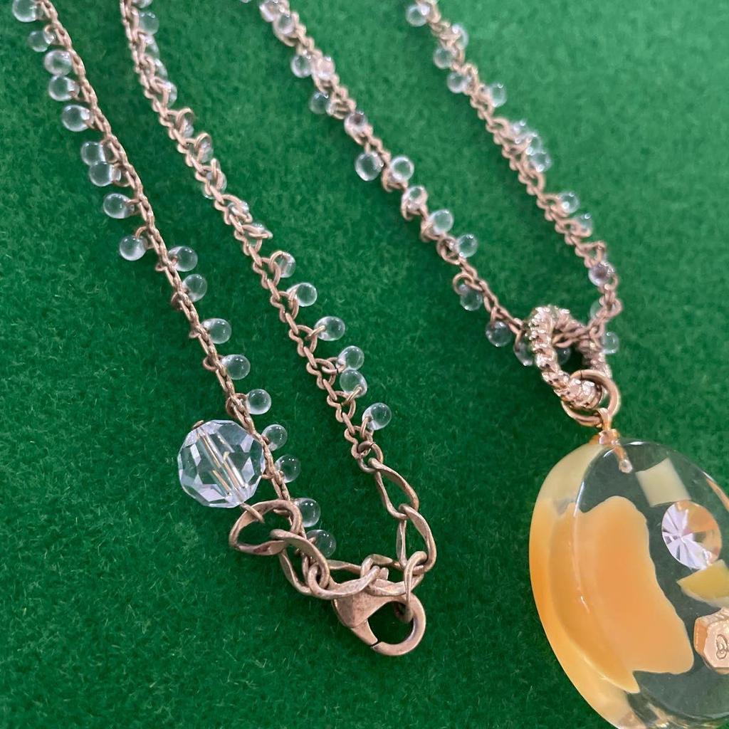 Used Q-pot. Q-pot tangerine jelly necklace pendant accessory charm rare out of print