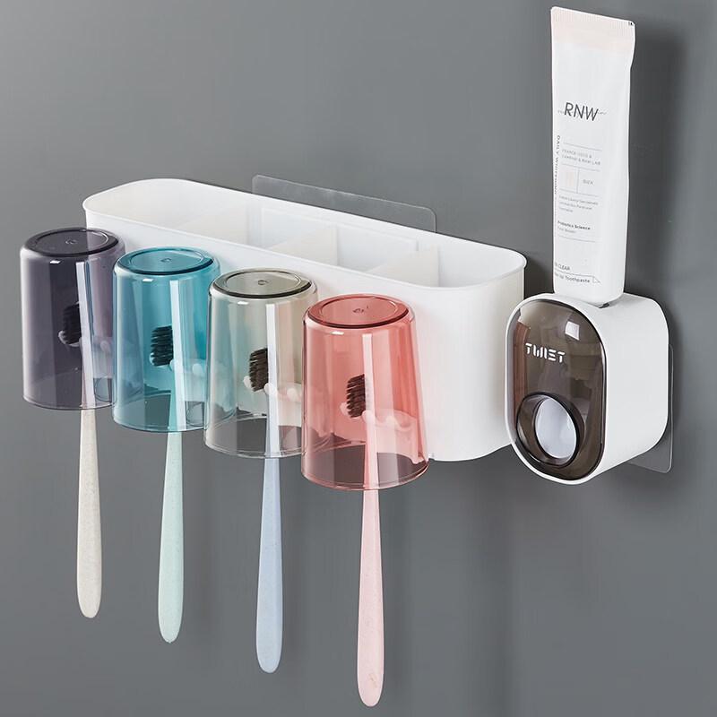 LIEI No-Drill Wall-Mounted Toothbrush Holder