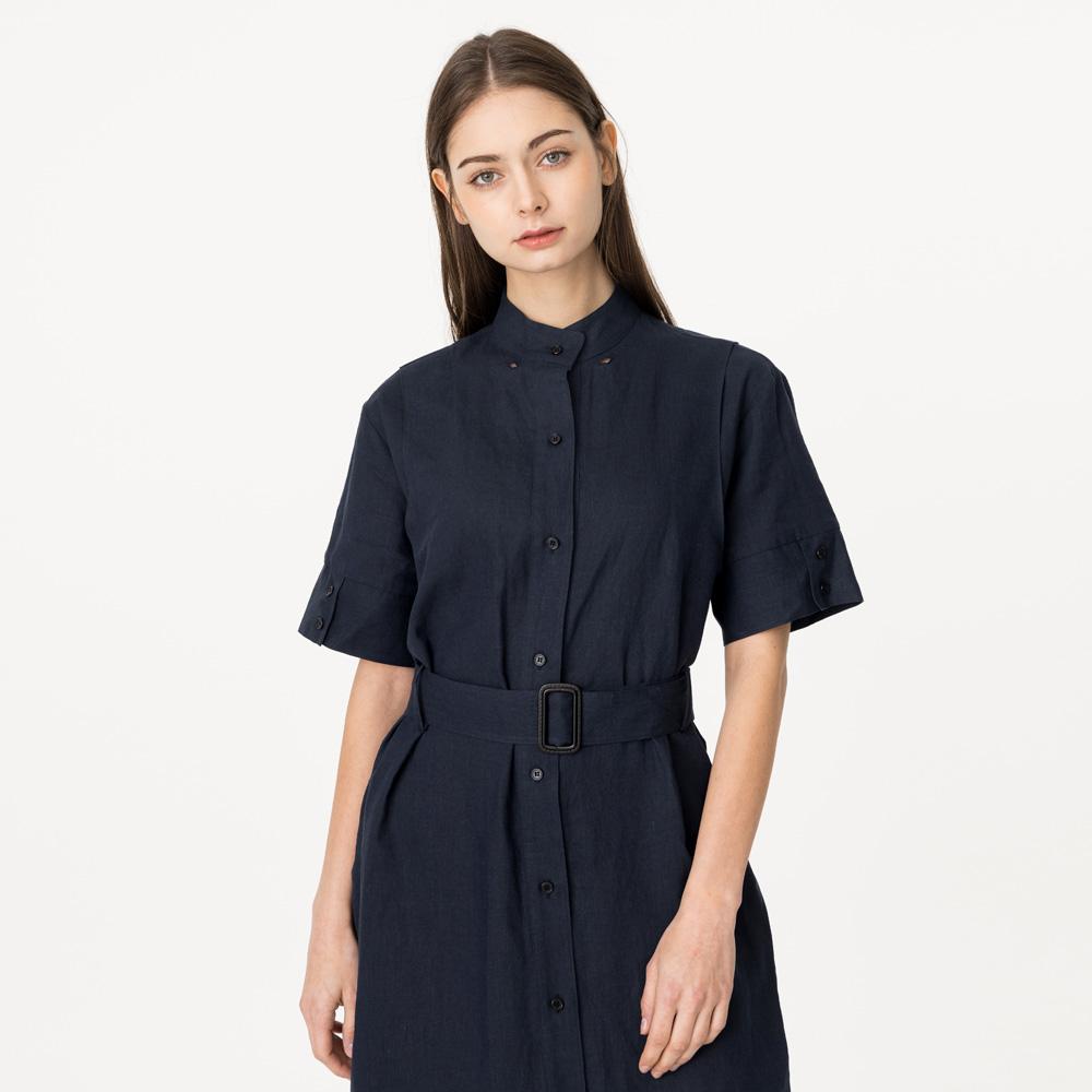 Bunderghost Action Pleats String Long Dress Dark Navy