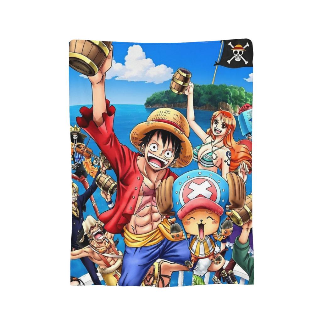 Luffy Roronoa Zoro Blanket Anime Wool Novelty Warm Throw Blankets for Home Restaurant Autumn/Winter,