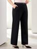 Plus Size High-Waist Slimming Chain Suit Pants for Women, 2026 Spring Collection - Drape Design, Conceal Flesh, Straight Leg Fit