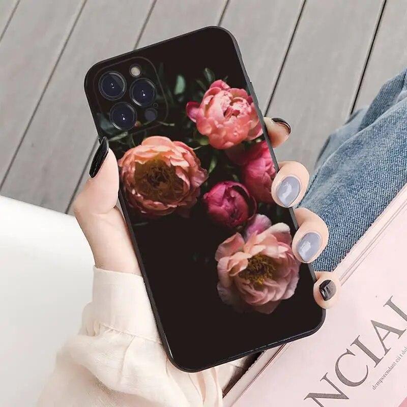 Bujori Floare Frumoasă Husă de Telefon Capac Coque Pentru Iphone Xiaomi Mi Samsung Galaxy Redmi Note A S 11 12 13 14 15 22 23 24 5G Pro Plus Max Fe Ultra