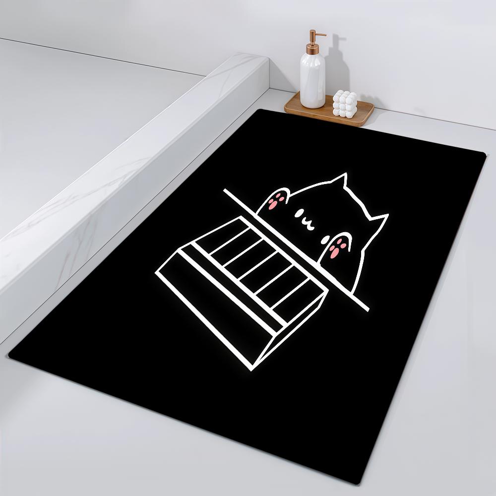 Tappetino Ingresso Camera da Letto Gatto Bagno Pavimento Decorazione Corridoio Tappeto Carino Soggiorno B-Bongo Stanza Kawaii Balcone