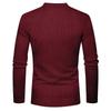 New Men's Casual Henry Slim Fit Solid Color Long Sleeve T-Shirt