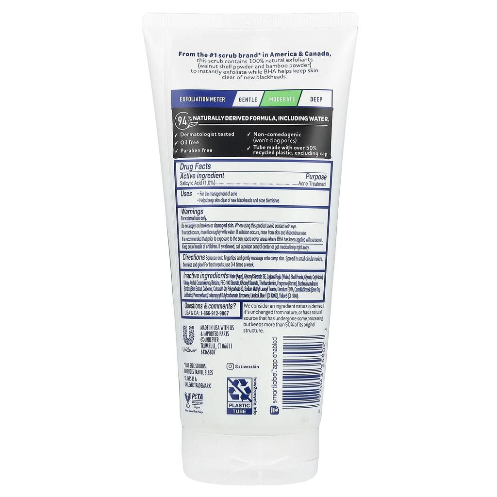 St. Ives Bha Exfoliator, Green Tea & Bamboo, For Acne-Prone Skin, 170G(6Oz)
