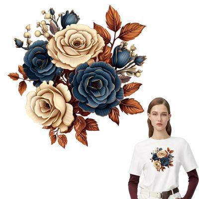 Heißklebe-Aufnäher mit Retro-Blumenmotiv, zum Aufbügeln, zum Aufbügeln, zum Selbermachen, waschbar, neues Kleidungsstück, Zubehör, Aufkleber für Kleidung