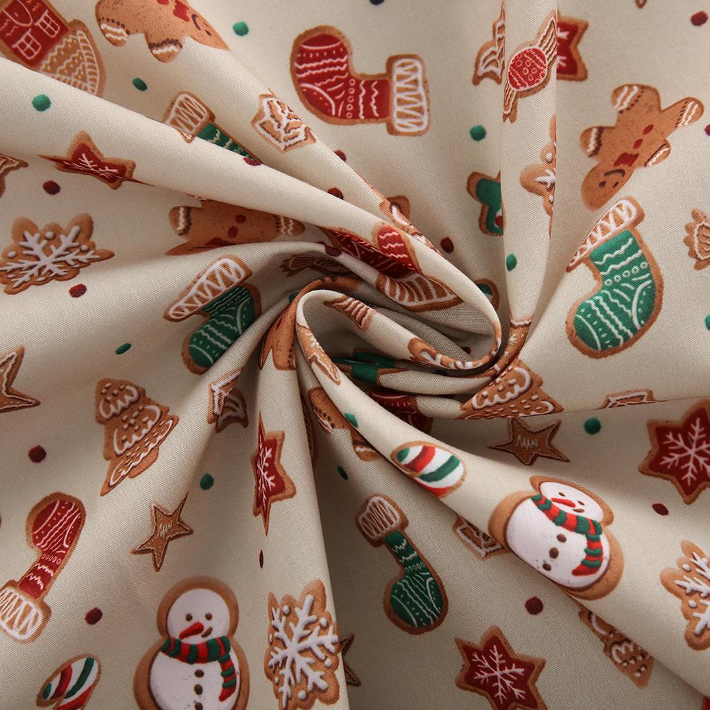 150x50/200cm Christmas Printing 100% Polyester Fabric Making Christmas Gift Wrapping Tablecloths New Year Home Decor Cloth