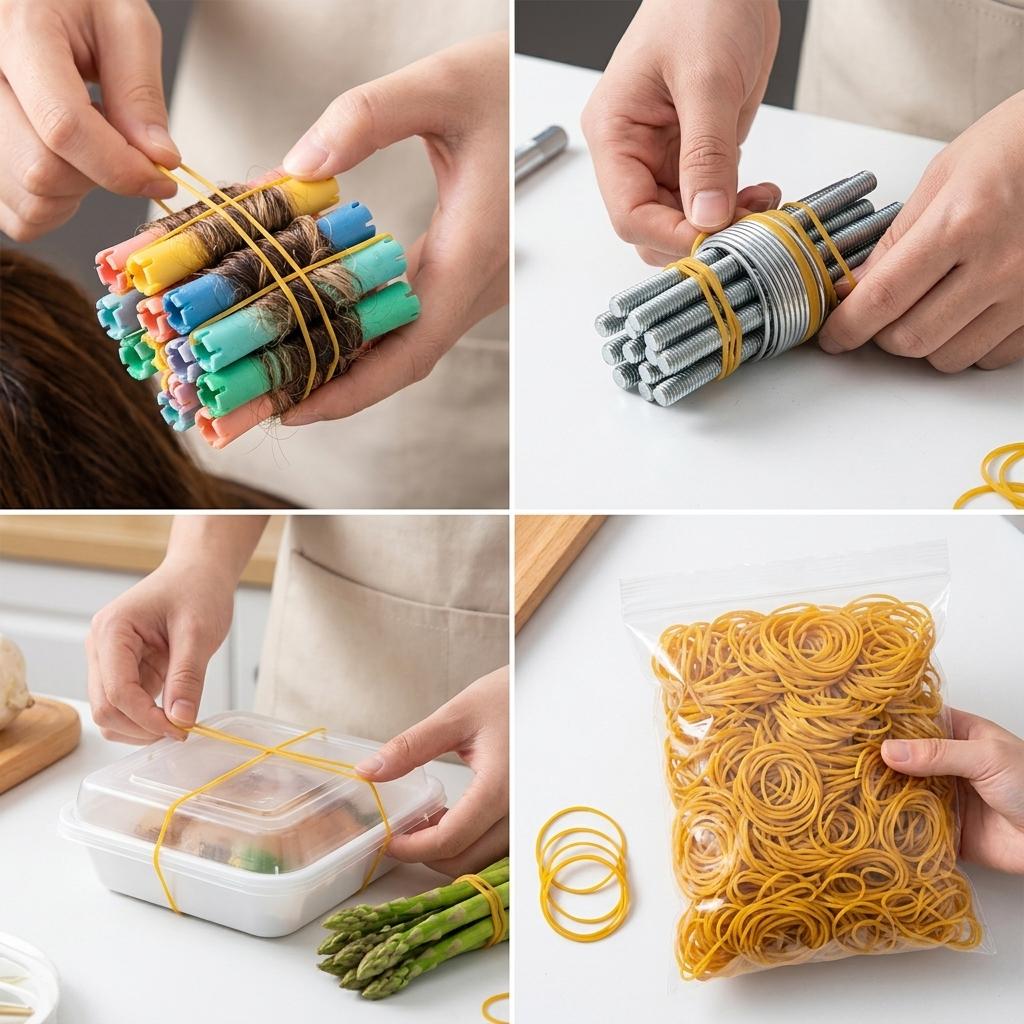 Yellow High-Elasticity Heat Resistant Rubber Bands For Industrial Use