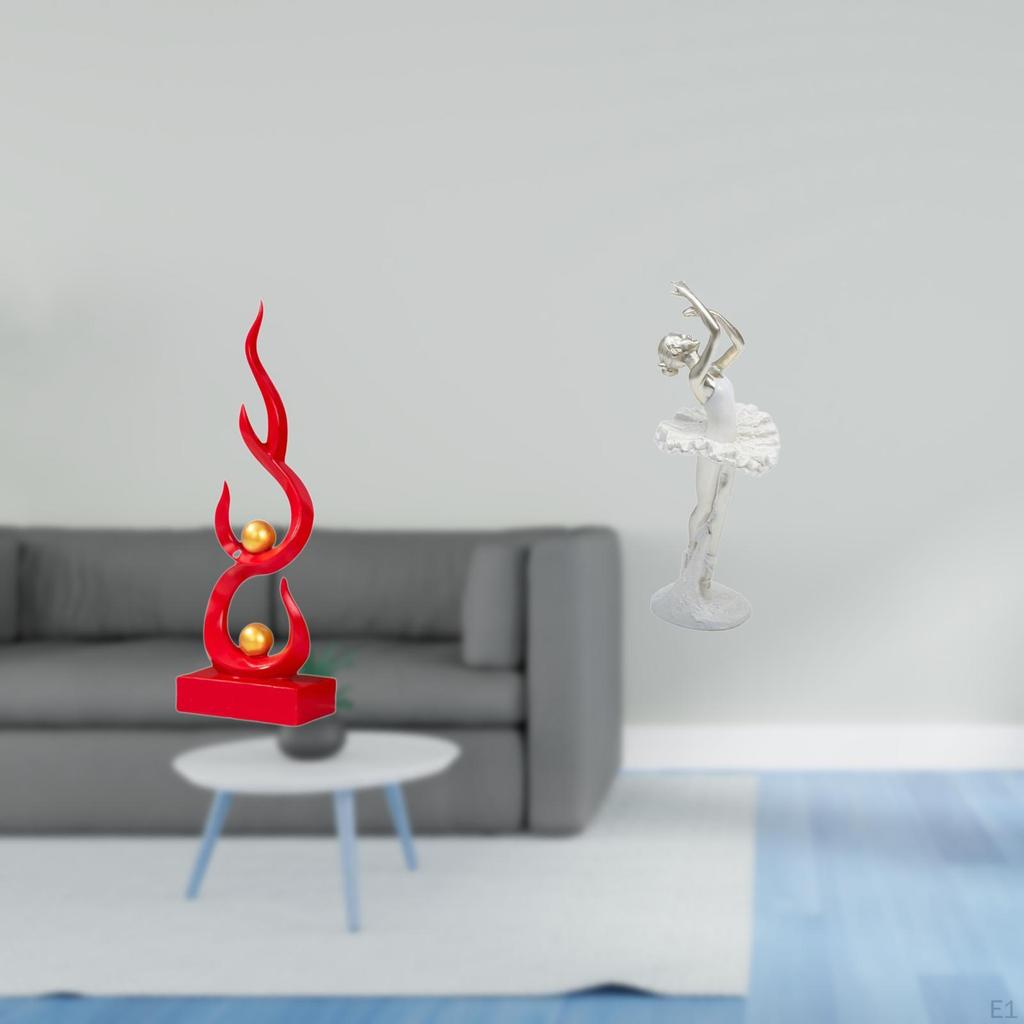 Abstract Fire Ballerina Statue Resin Flame Dancing Girl Figurine Modern Sculpture Craft for Patio