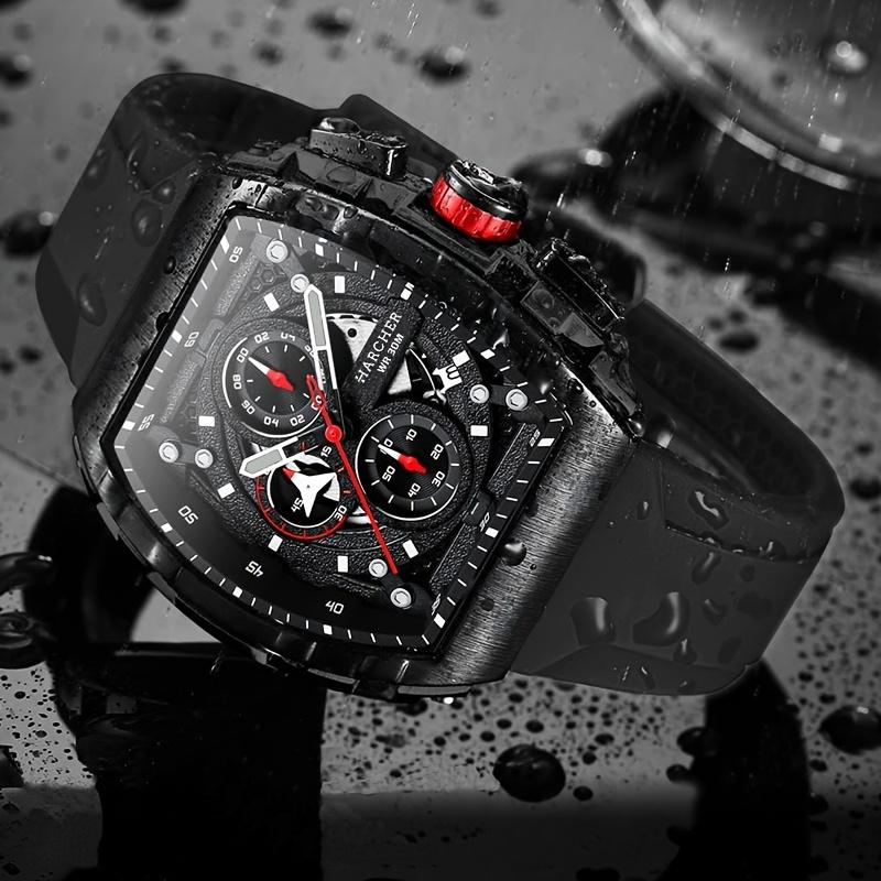 [Quartz Men s Dress Watch] High-Accuracy Quartz Movement Men s Dress Wristwatch | Multi-Functional Design, Silicone Band