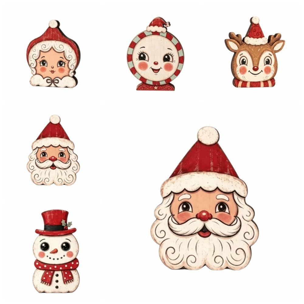 Snowman Christmas Ornaments Wooden Xmas Desktop Ornaments Christmas Decoration Christmas