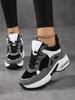 Women Fashion Shoes Lightweight Air Cushion Thick-Soled Shoe White Non Slip Walking Sneakers Black Breathable Running Shoes
