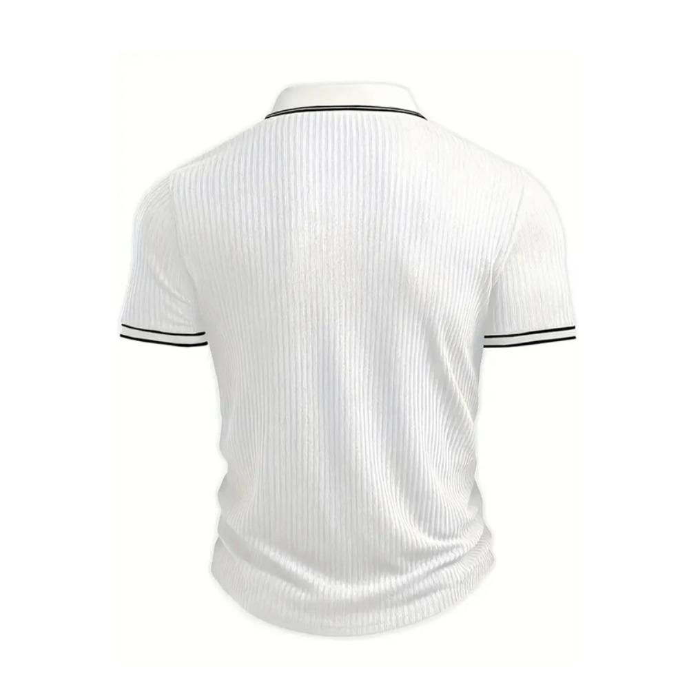 New Men's Polo Short-sleeved Shirt Solid Color for Men Business Casual and Trendy Summer New Men's Short-sleeved Polo Shirt