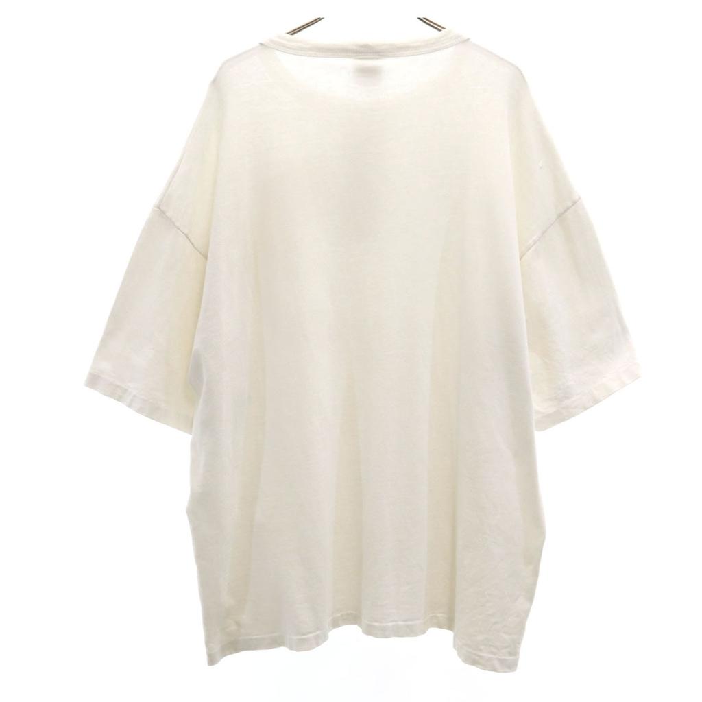 COTTON DELUXE 90s Made In USA Old Lizard Print Short Sleeve Henry Neck T-shirt Men's Used