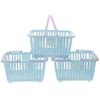 3 Pezzi Piccolo Cesto Portaoggetti in Plastica con Manici Portatile Leggero Design Aperto per Bagno Cucina Dispensa Camera da Letto Lavanderia