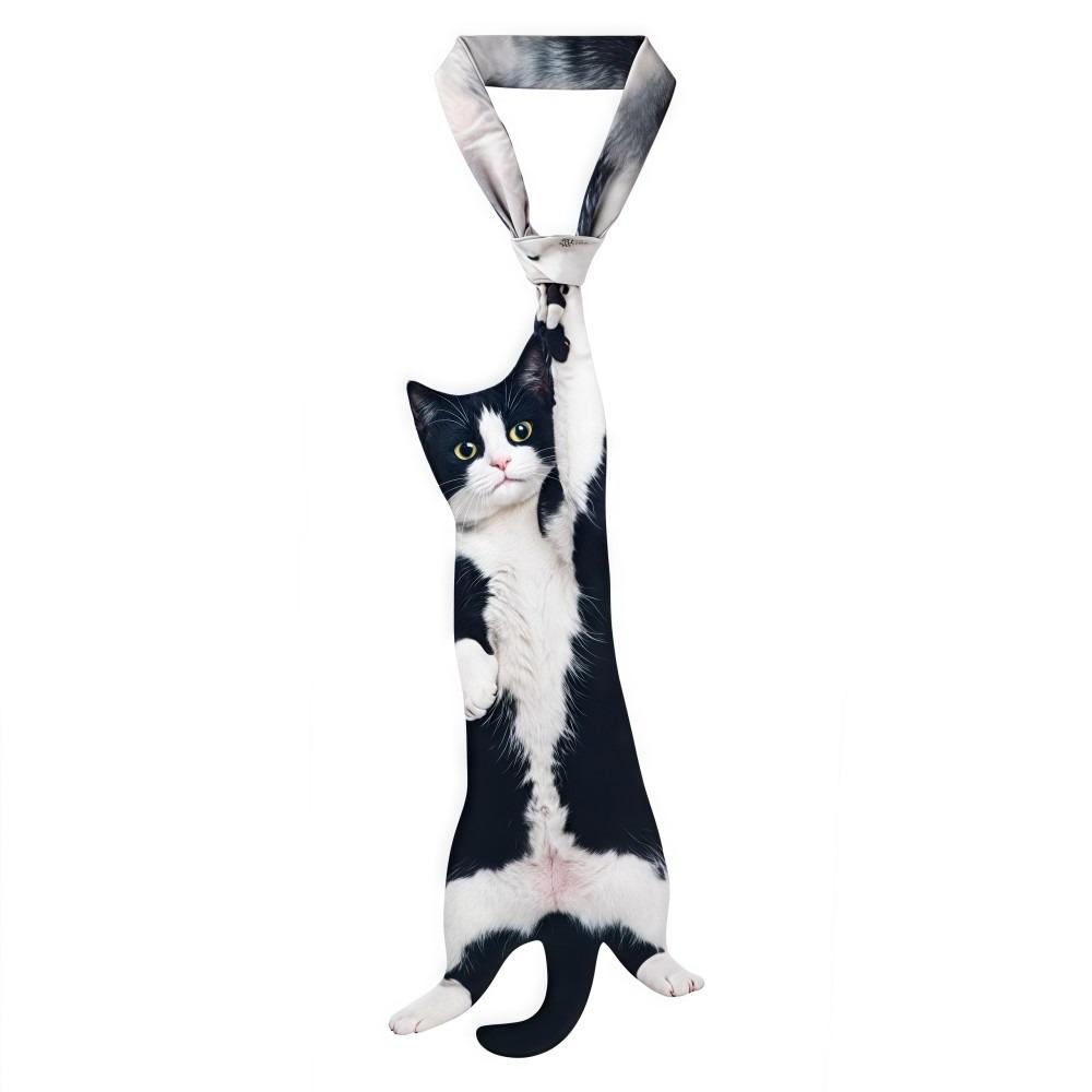 3D Cat Cat-shaped Unisex's Tie Animal Pattern Novelty Kitten Necktie Lifelike Satin Fabric Creative Neck Tie For Party Wedding