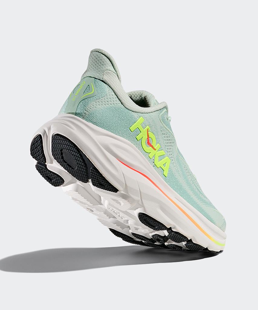 Hoka (Women'S) Clifton 10 Wide - Sea Glass: Neon Flame / 1162050-Slssn