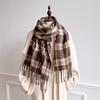 Luxury Cold-Proof Winter Women Men Scarf Thick Warm Tassels Shawls Pashmina Stripe Designer Neckerchief Cashmere Lady Outdoor