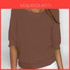 Knit Sweater Women Long Sleeve Crewneck With Flared Sleeves For Office Casual Wear