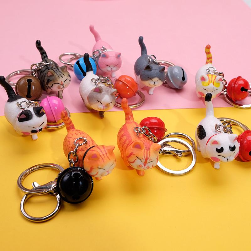 Creative Cat Keychain Bell Pendant for Backpack or Bag - Unisex, Perfect for Couples and Students, Small Gift