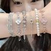 Pulsera coreana ajustable de flor de rombo de circón - Joyería elegante y versátil para mujer