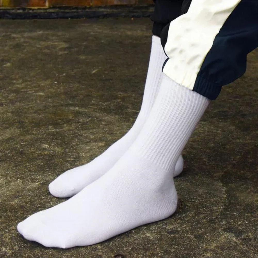 4 Paar/Packung Mittelhohe Socken Herren Baumwolle Winter Frühling Weiß Schwarz Männliche Freizeitsocken Weiche Atmungsaktive Knöchel-/Mittelrohrsocken