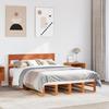 VidaXL Bed Frame with Headboard Wax Brown 140x190cm Pine Wood, Bed, Bedroom Furniture, Wooden Bed, Bed 3302317