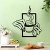 Vintage Coffee Steam Iron Wall Art Rustic Metal Mural Gift for Home