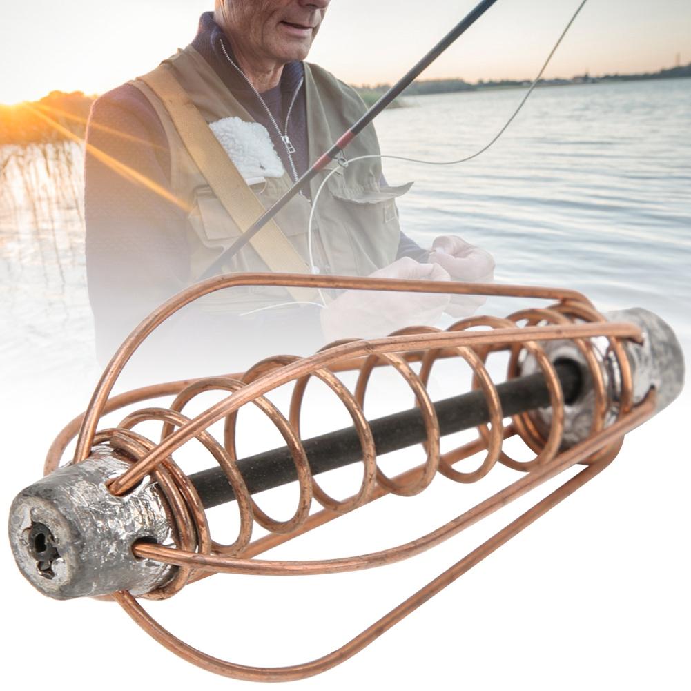 Feeder Metal Lure Fishing Portable Bait Cage Tackle Accessories With Weightcopper Colour 25g6pcs