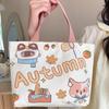Canvas Tote Bag Cute Storage Bag Large Capacity Mini Handbags Portable Cartoon Print Lunch Bag