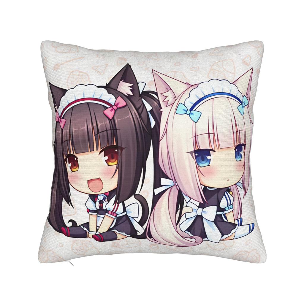 Pillow Cover NEKOPARA Graphic Cushion Cover Cute Funny Pillow Case For Sofa Home Decorative Pillowcases