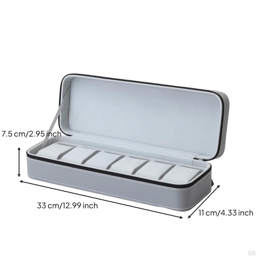 Watch Organizer with Fastener Zippered Leatherette for Collectors