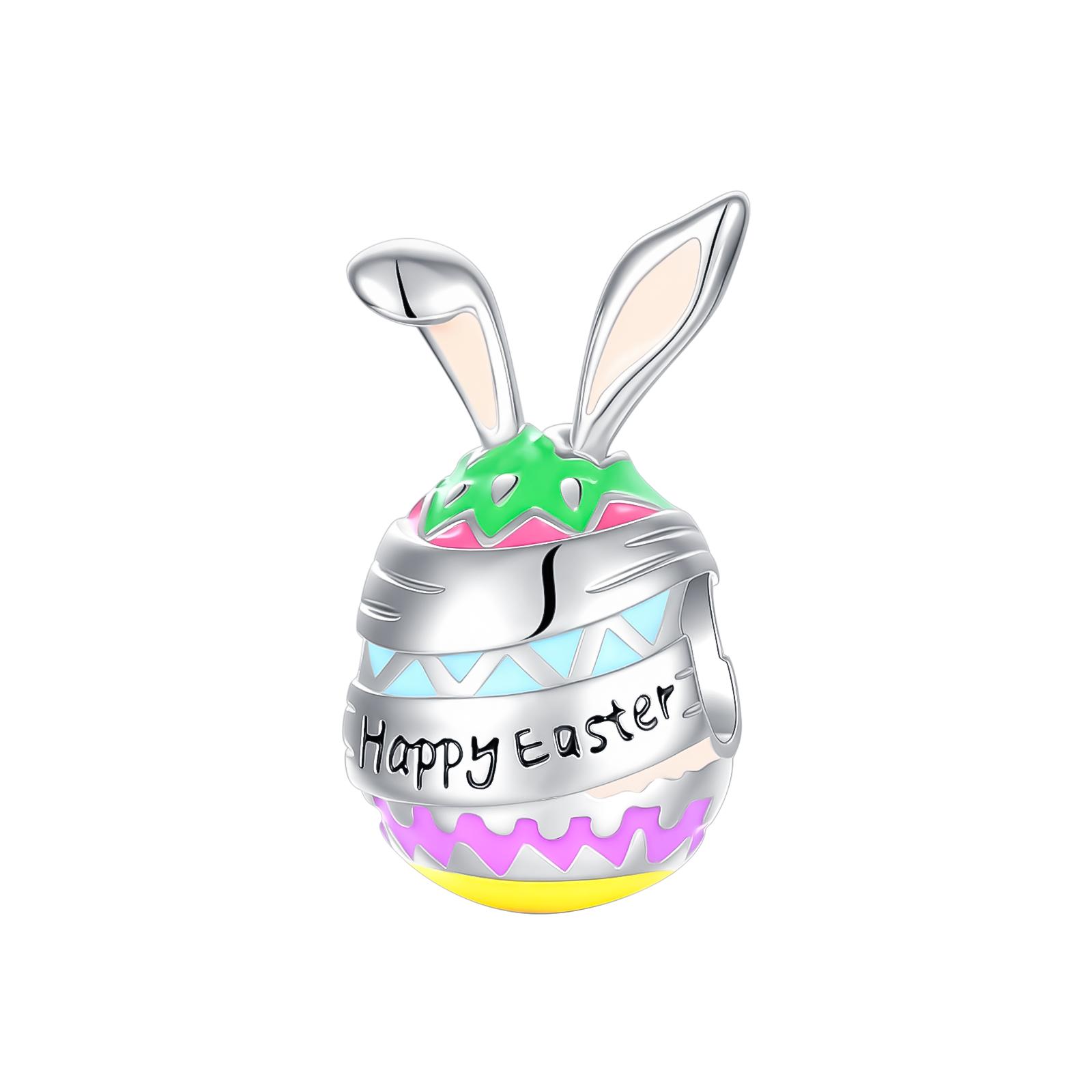 

Easter Egg Bead 925 Silver Hypoallergenic Cute Bunny Rabbit Pendant Charm Fit Bracelets Adorable Jewelry Gift for Women