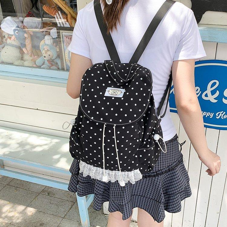 Schoolbag 1011 New Niche Trendy Polka Dot Lightweight Backpack Backpack Versatile Casual Backpack for Commuters and Students
