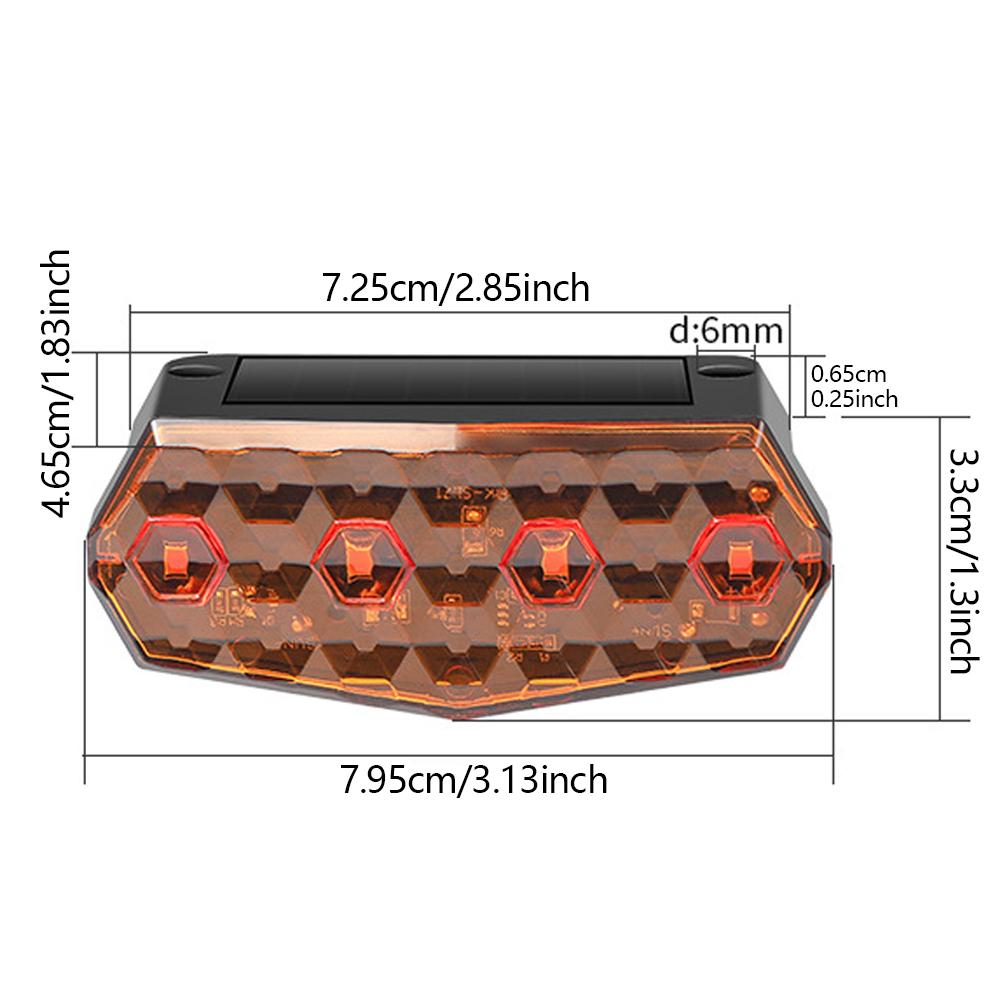 Solar Truck Right Angle Warning Light Smart Light Vibration Sensor Side Marker for Semi-Trailer Waterproof No Wiring Needed