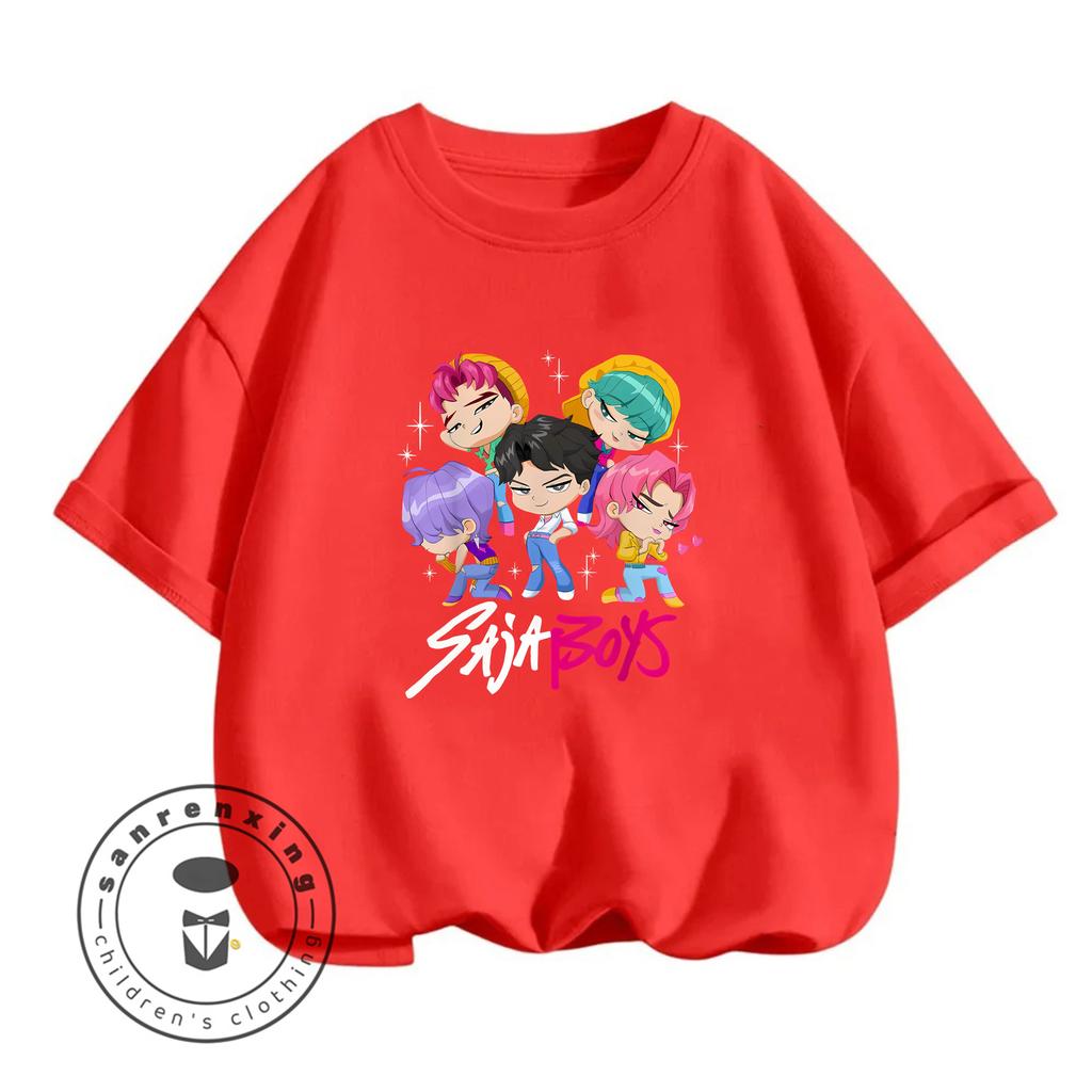 Hot-selling Teen Witch Hunting Group Cartoon Print 2026 New Summer Casual Children's Clothing Suitable for Boys and Girls