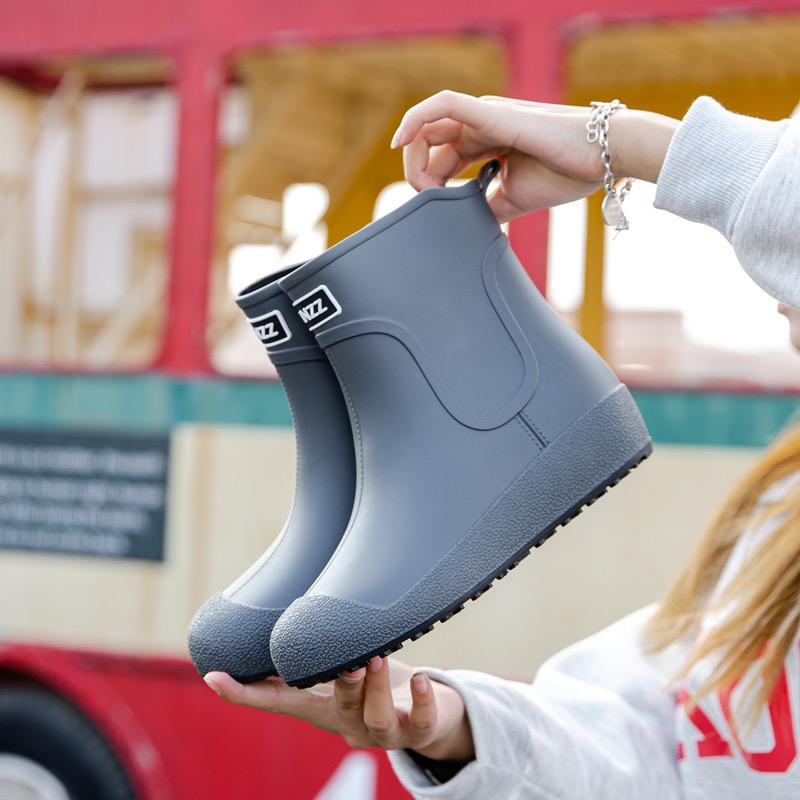 Německé protiskluzové dešťové boty Pánské do půli lýtek Teplé holínky Plus sametové Vodotěsné boty Kuchyňské boty Mycí boty Rybářské boty Dámské