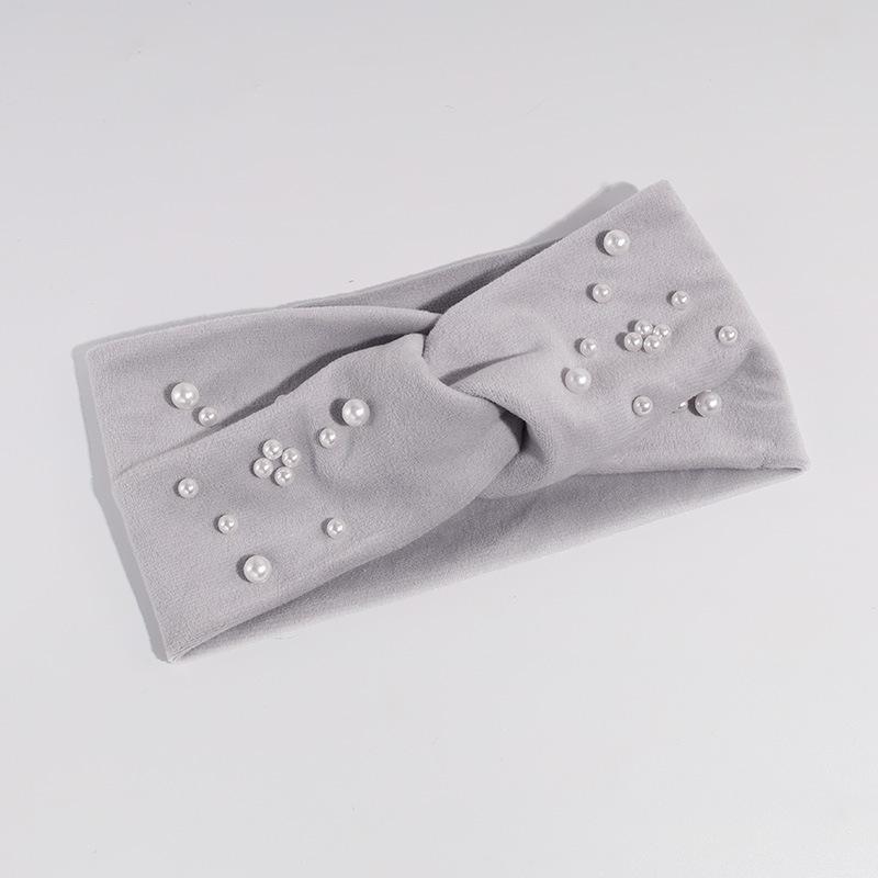 

Жемчужная повязка на голову, однотонная, простая и универсальная, эластичная повязка-крест, бархатная спортивная, повязка на голову из влагоотводящей ткани