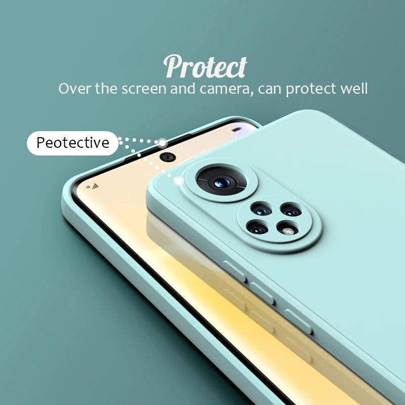 Luxury Liquid Silicone Soft Case For Huawei Honor 50 60 70 80 Pro SE Shockproof Lens Camera Protection Back Cover Shell