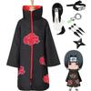Naruto Akatsuki Organization Red Cloud Robe Trench Coat Uchiha Itachi Cosplay Hawk Organization Cloak Anime Set Cosplay