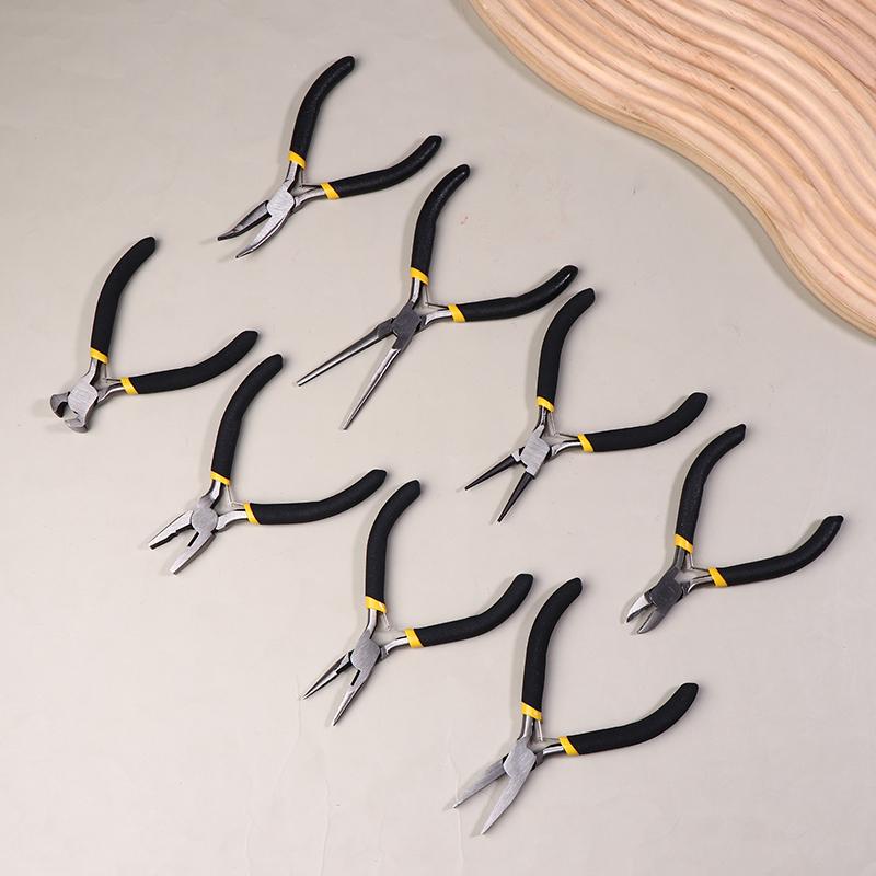 Portable Durable Carbon Steel Forging Jewellery Pliers Light Weight Mini Pliers Hand Tools Round Flat Long Nose Pliers