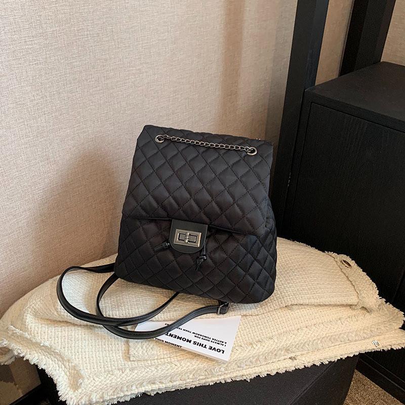 Vintage Chic Cross-border Trend Oxford Cloth Shoulder Bag Women s 2023 New Cowhide Double Shoulder Bag чёрный