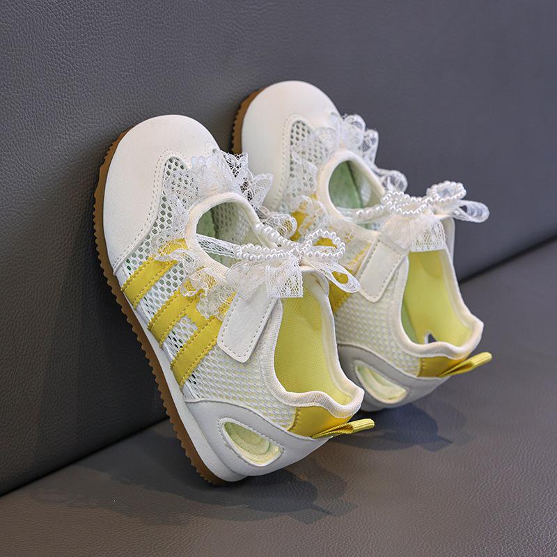 Lace De Xun Versatile 2026 Mesh Summer Sports Shoes for Girls 29 жёлтый